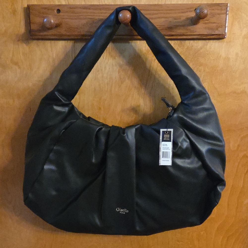 NWT Giselle Paris Women's Adele Shoulder Tote Handbag Black